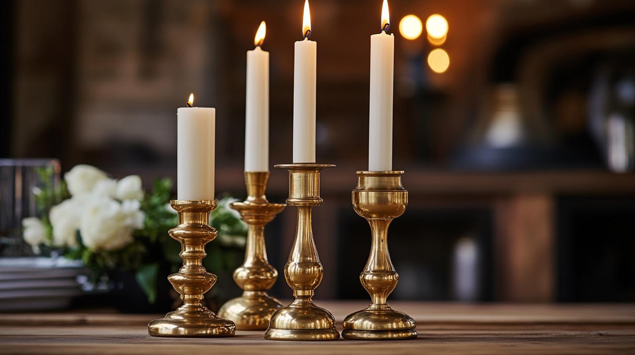 The elegance of brass candle holders